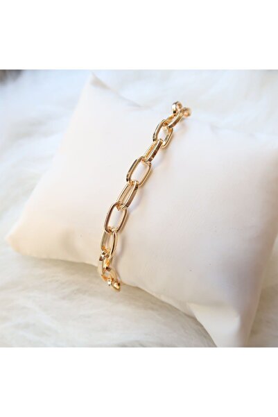 OGHAMAY Gold Plated Elegant oval rectangle Chain Bracelet