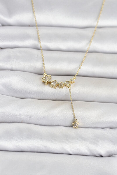 OGHAMAY Brass Gold Color Minimal Dangle Star Model Women's Necklace