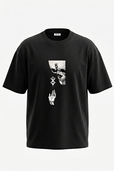 Anetos Berserk Brand Sacrifice Design, pamučna crna oversize majica sa zadnji...