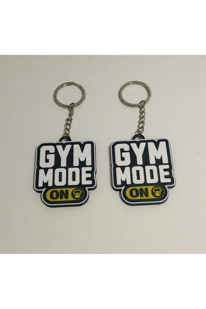 3D Layshop Set of 2 Gym Mode on Motivational Keychains - Fitness Athlete Kanka and Double Sports Bag Ornament