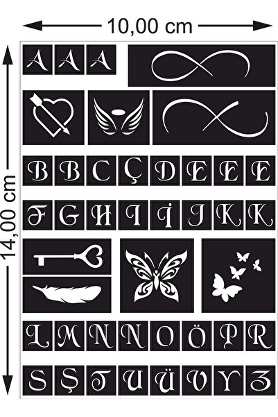 hennadibace Kına Kalıbı (GEÇİCİ DÖVME ŞABLONU) Hint Kınası Henna Tattoo Stenc...