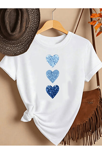 one button 3 τεμάχια κάθετα μπλουζάκια με στάμπα Blue Star Premium Oversize