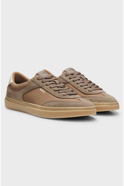 BOSS Erkek Marka Logolu Rahat Taban Bağıcıklı Kahverengi Sneaker