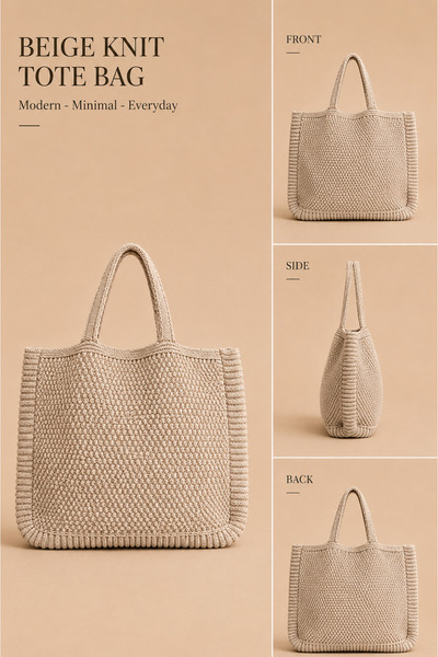 Sea Style Modern Dokulu Shopper ve Plaj Triko Omuz Çantası