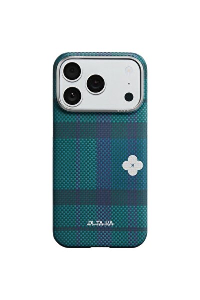 PITAKA Husă MagSafe din Aramidă Flora in Grid pentru iPhone 17 Pro - Forest Dawn