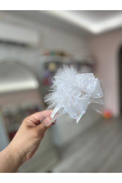 pempem bandana Coroană Kokoş pentru fete, cu detalii din pene și tul, culoare...