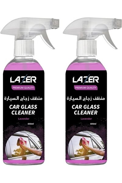 Lazer بخاخ منظف زجاج السيارات 500 مل عبوة من قطعتين |   عطر اللافندر |   منظف...
