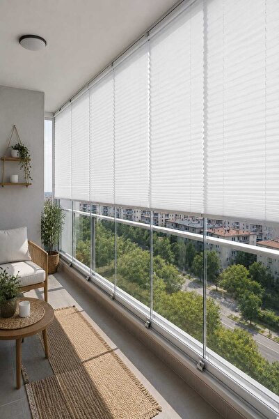kızılkaya plise perde BEYAZ Plise Perde - Katlanır Cam Balkon Perdesi - Ofis ...