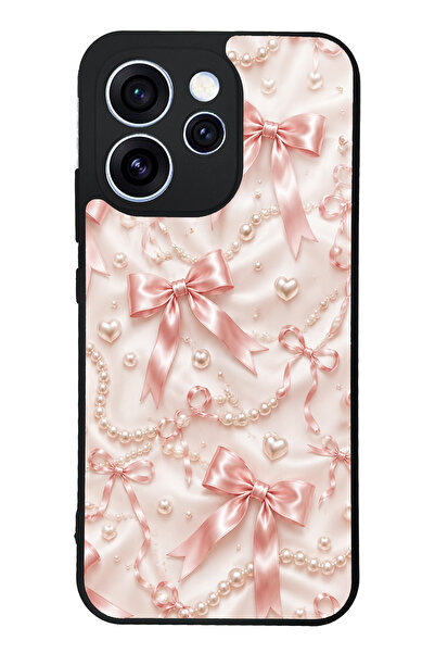Spoyi Oppo Reno 15 Pro Blush Pearl Bow Tasarımlı Glossy Telefon Kılıfı