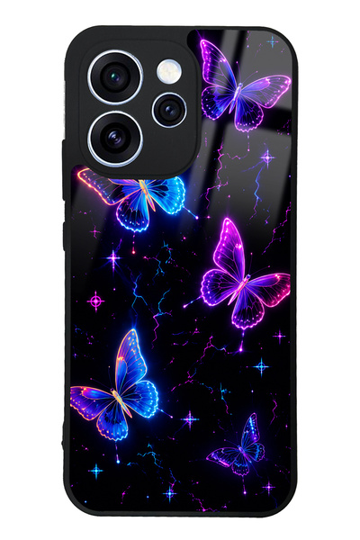 Spoyi Oppo Reno 15 Pro Neon Butterfly Dream Tasarımlı Glossy Telefon Kılıfı