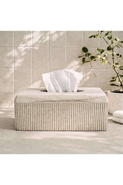 PAN HOME Verona Polyresin Tissue Box Cover 26x15x10.5cm - Beige