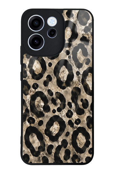 Spoyi Oppo Reno 15F Brown Leopar Tasarımlı Glossy Telefon Kılıfı