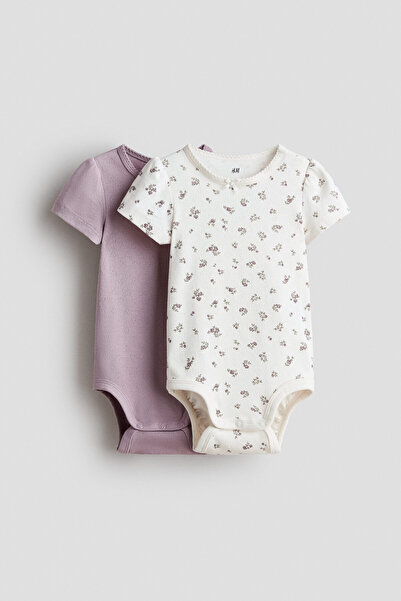 H&M 2'li Pamuklu ve Delik Desenli Body