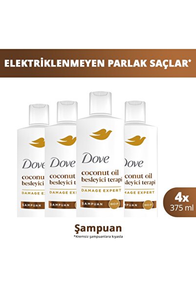 Dove Şampuan Coconut Oil Besleyici Terapi 375 ml x4