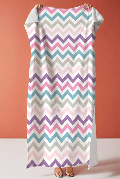 Evimde Bambaşka Prosop de plajă modern cu model zigzag chevron - Prosop minim...