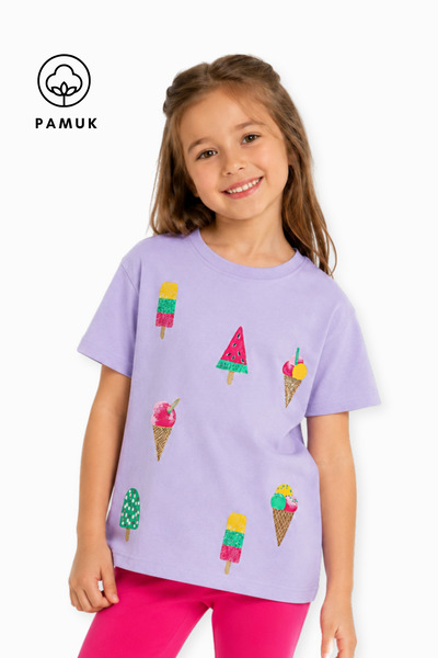difa kids Letnja majica za devojčice sa kratkim rukavima i ležernim printom s...