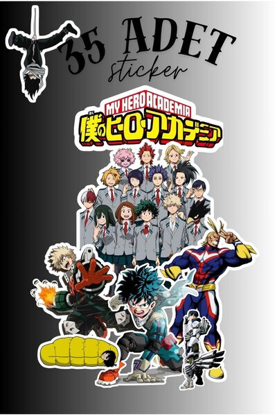 TİWO DİJİTAL My Hero Academia DIY SET RENKLİ PARLAK BÜYÜK BOY STİCKER