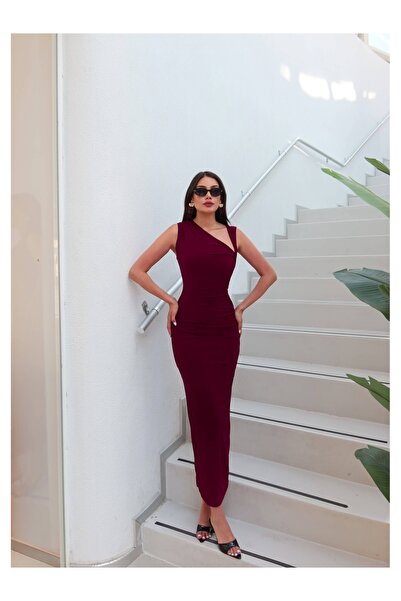 ESRAHELVACI Eh Collection Asymmetrical Shoulder Draped Dress