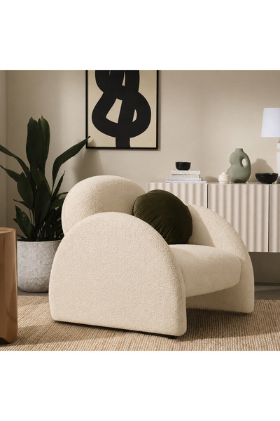 S Home Design Concept Kaii Berjer / Sandalye, Teddy, Krem