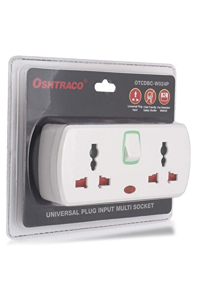 Oshtraco 2 way universal socket w/o switch - linear