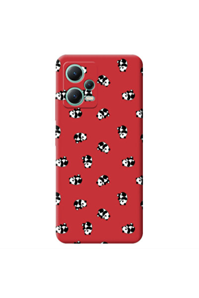 Other Xiaomi Redmi Note 12 Pro 5G Small Pandas Red Colored Silicone TPU Θήκη