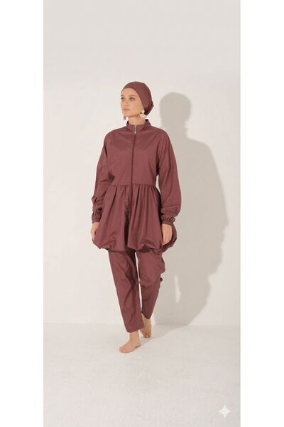Pimody Women's Balloon Skirted Hijab Swimsuit