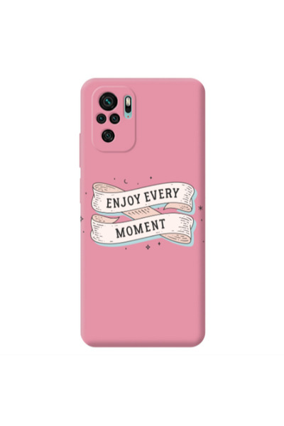 Other Xiaomi Redmi Note 10S Enjoy Every Moment 2 Pink Colored Silicone TPU Θήκη