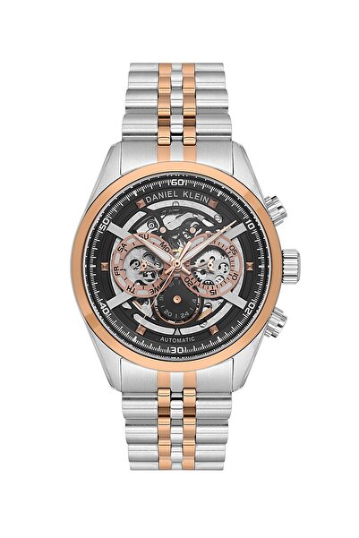 Daniel Klein Otomatik Erkek Kol Saati 42 mm Çift Renk Çelik Kordon Siyah Kadr...