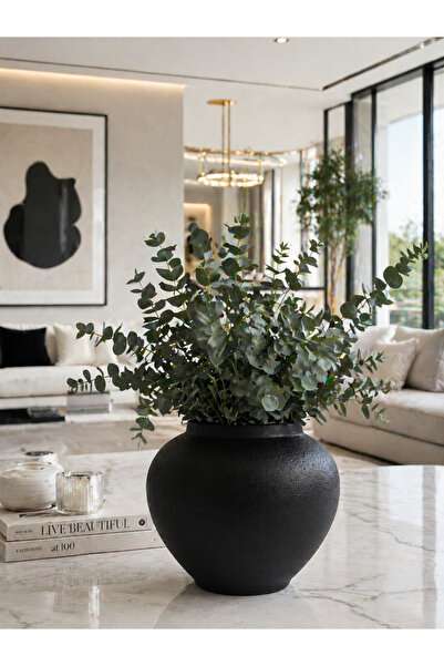 Lui Tasarım Nordic Style Decorative Textured Modern Stylish Ceramic Black Col...
