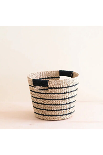 OEMS Striped Handwoven Basket