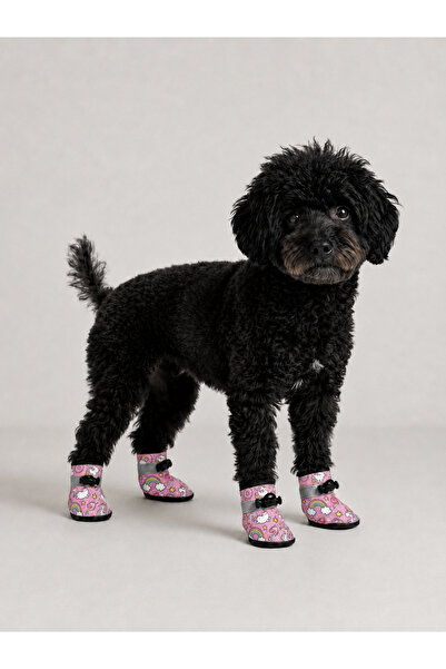 Monopetz Yeni Sezon Köpek Pati Koruyucu Ayakkabı – Pembe Unicorn , Su Geçirme...
