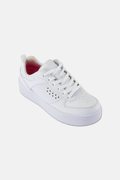 SKECHERS Kids Boy Court High Lace Up Sneakers Shoes, White