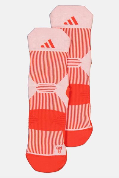 adidas زوج واحد من جوارب الجري المخططة للنساء، لون مرجاني