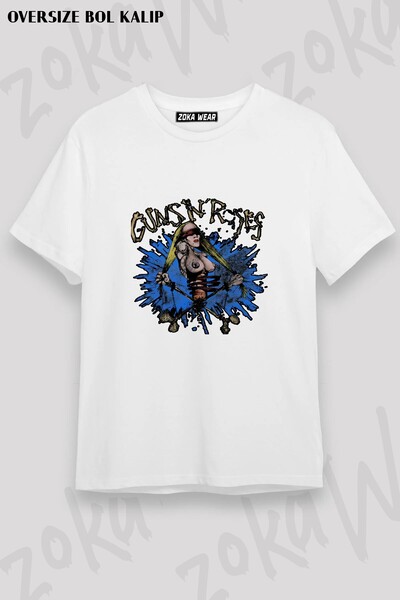 ZOKAWEAR تي شيرت مطبوع للجنسين من نوع Guns N Roses v18