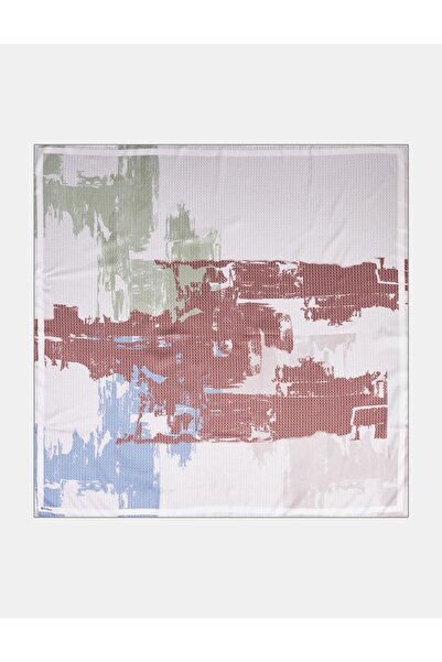 Kayra Brush Pattern Twill Scarf Tile-Stone