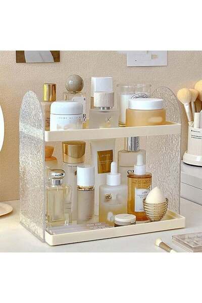 Arabest 2 Tier Bathroom Organizer Countertop,Cosmetic Shelf,Makeup Skincare V...