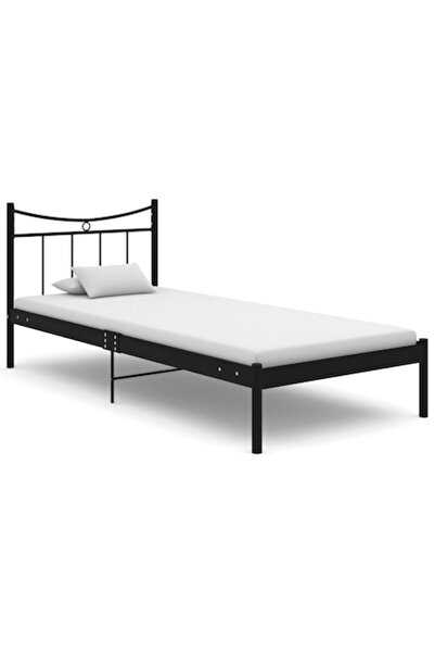vidaxl Cadru de pat, negru, 90x200 cm, metal, 16.4 kg