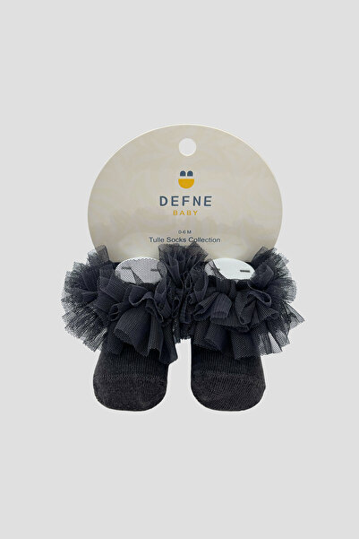 Defne Baby Newborn Baby Girl Tulle Detailed Tutu Soft Smoked Booties Socks