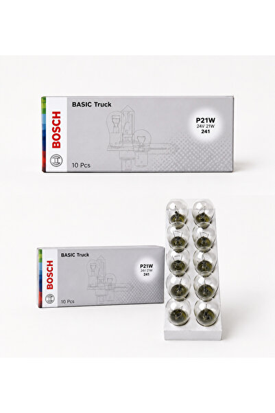 P21W 24V 21W Ağır Vasıta Sinyal Ve Stop Ampulü 10'lu Paket (Kamyon Tır Uyumlu)