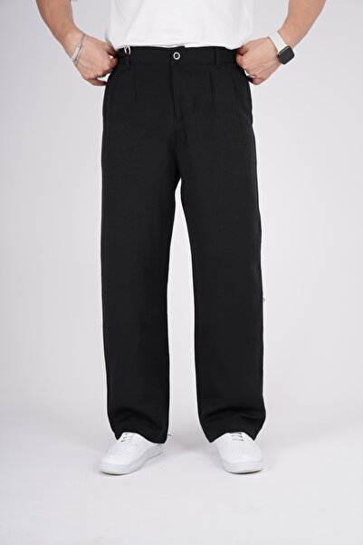 BY İMPALA MODA Men's Muslin Linen Fabric Loose Fit Baggy Trousers with Waist ...