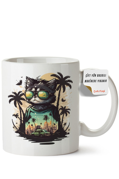 ET ERTAPASSAGE original creative designs Cat Design Printed Porcelain Mug (Do...