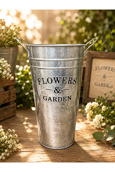 Atak Hediyelik Metal Galvaniz Flowers & garden Dekoratif Saksı-Çiçek Kovası 3...