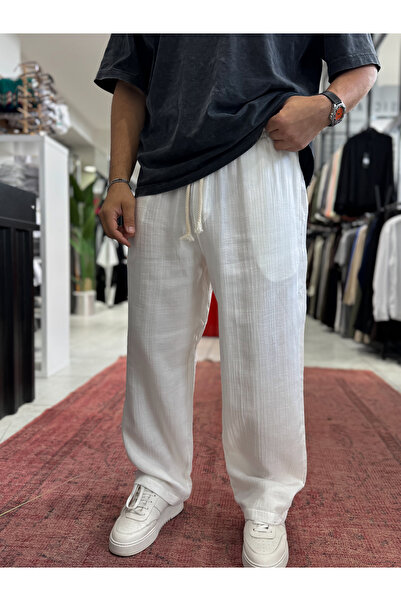 BYBASICMAN White Muslin Trousers Res-1002