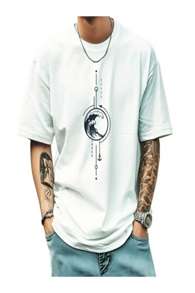 COZYWEAR Oversize White Printed T-Shirt