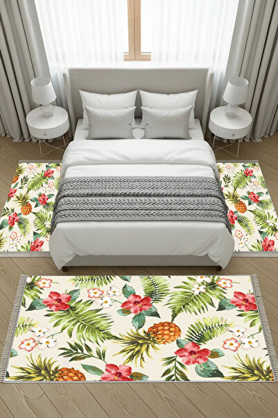 ALANUR Non-Slip, Washable, Digitally Printed 3-Piece Toilet Seat Set |   Rect...