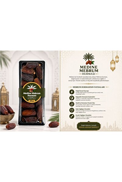 Hurma Kervanı Hac ve Umre İçin Hediyelik Hurma Premium Medine Mebrum Hurması 250 Gr 5 Adet
