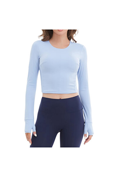 OEM Tricou Sport de Damă Fitness cu Mânecă Lungă Respirabil Albastru XXL
