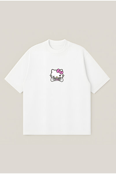 Moon Dancer Tricou Drill Kitty oversize cu croială boxy, unisex, 100% bumbac,...