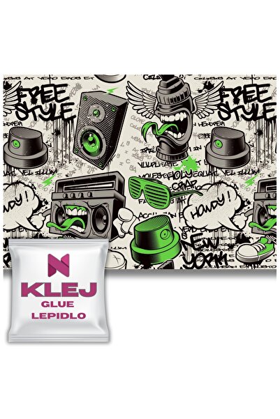 Naklejkomania Fototapet Pentru Camera Tineretului Graffiti Muzica Grafica Col...