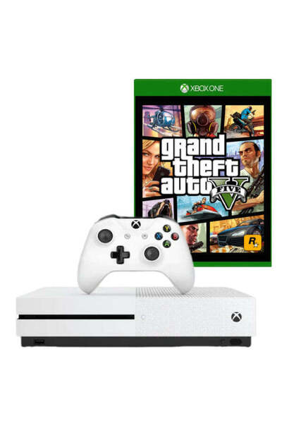 MICROSOFT Consolă Xbox One S 1 TB, Albă, Second-Hand + Controler + Joc GTA 5